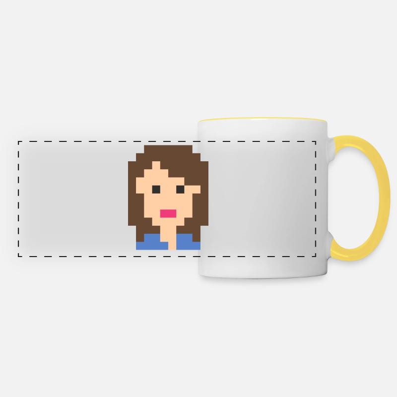 fille - Mug panoramique contrasté et blanc - blanc/jaune