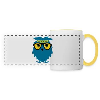 wise owl - Mug panoramique contrasté et blanc - blanc/jaune - Devant