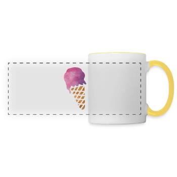 crème glacée - Mug panoramique contrasté et blanc - blanc/jaune - Devant