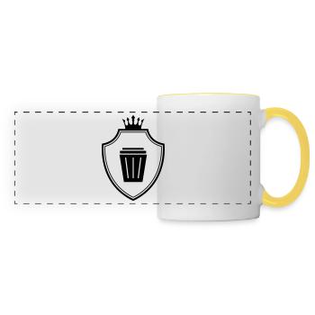 Garbage can coat of arms - Panoramic Mug - white/yellow - Front