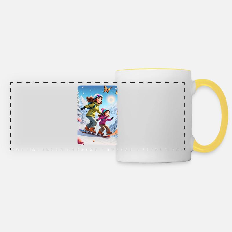 personalisiertes Design-Muttergeschenk - Panoramatasse - Weiß/Gelb