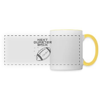 Family's Next Quarterback - Panoramic Mug - white/yellow - Front
