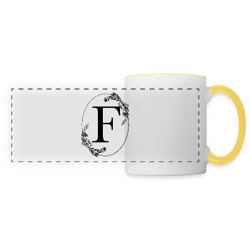 Buchstabe F - Panoramatasse - Weiß/Gelb - Vorne