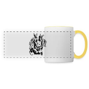 HOVAWART Krone Dogs Dog Wilsigns - Panoramic Mug - white/yellow - Front