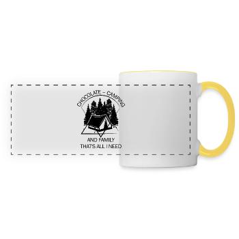 Tente Camping Camper Scout Bivouac - Mug panoramique contrasté et blanc - blanc/jaune - Devant