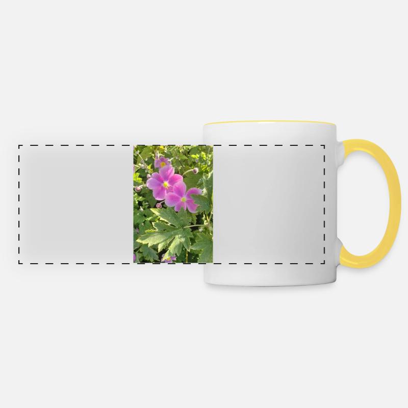 AUTUMN ANEMONES - Panoramic Mug - white/yellow