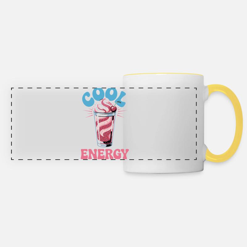 Cool Energy Milkshake Design Mit Kirsche Und - Panoramatasse - Weiß/Gelb