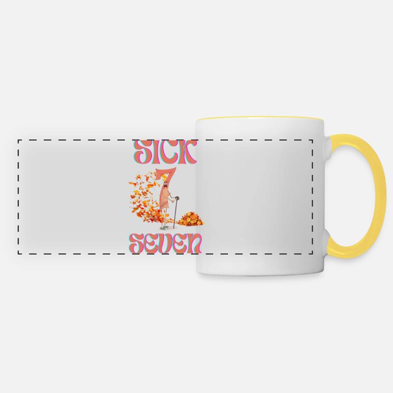 67 Sick Seven - Mug panoramique contrasté et blanc - blanc/jaune