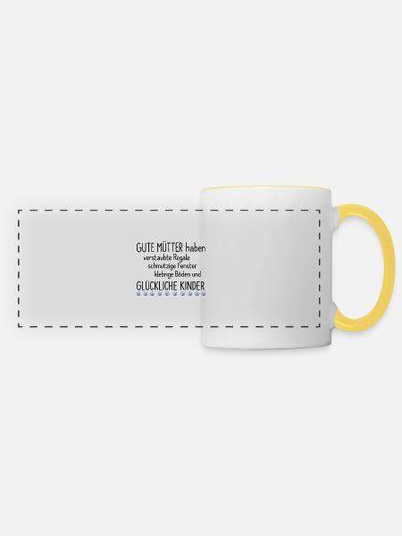 Gute Mütter Spruch Design - Panoramatasse - Weiß/Gelb