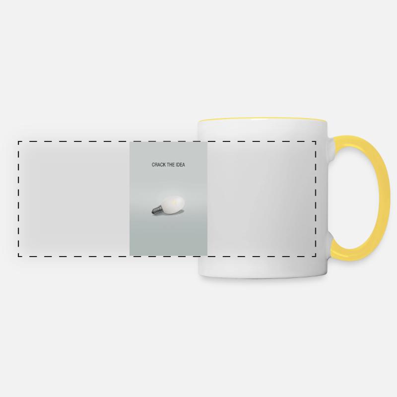 Crack The Idea Minimal Poster Design - Panoramic Mug - white/yellow