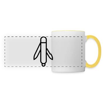 couteau - Mug panoramique contrasté et blanc - blanc/jaune - Devant