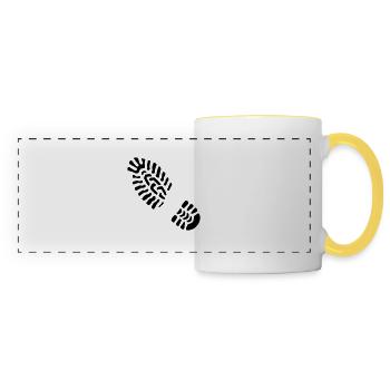 Footprint left / Fußabdruck links - Panoramic Mug - white/yellow - Front