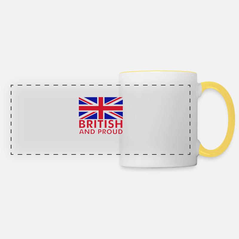 British and Proud - Panoramic Mug - white/yellow