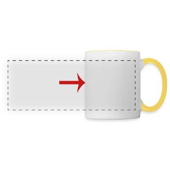 Arrow to left - Panoramic Mug - white/yellow - Front