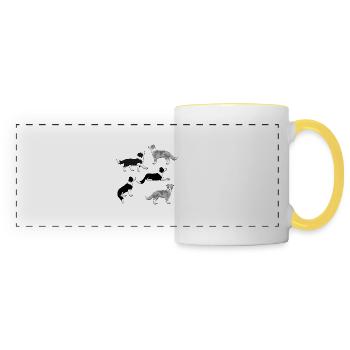 Border Collie selection - Panoramic Mug - white/yellow - Front