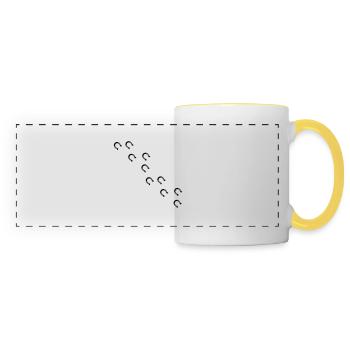 bourrin fer à cheval - Mug panoramique contrasté et blanc - blanc/jaune - Devant