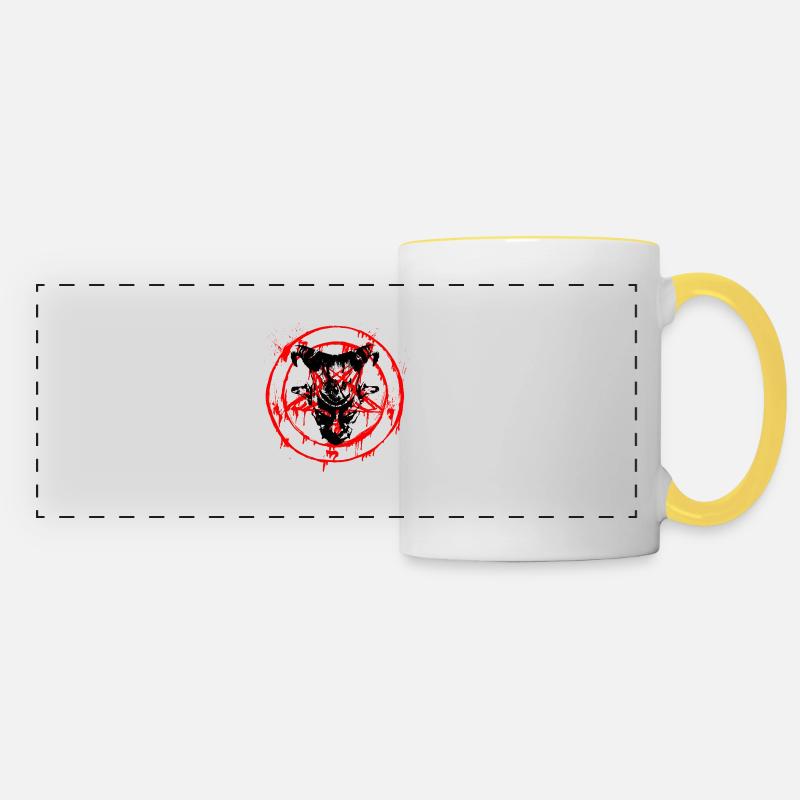 evil - Mug panoramique contrasté et blanc - blanc/jaune