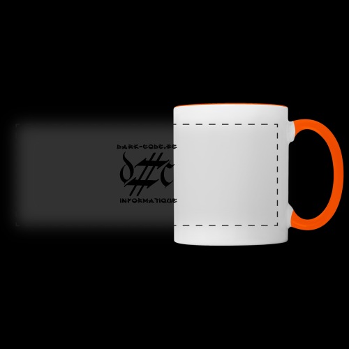 Dark-Code Black Gothic Logo - Mug panoramique contrasté et blanc