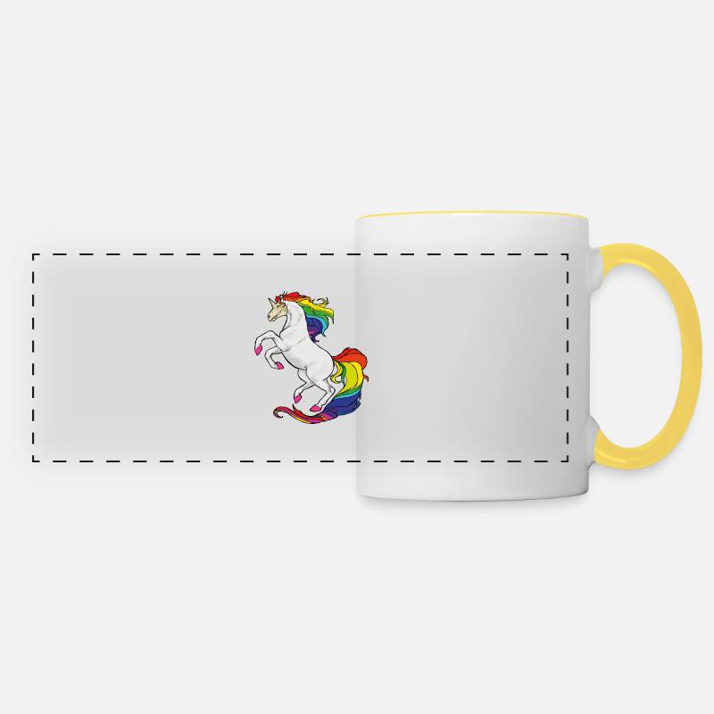 Zombie Unicorn - Mug panoramique contrasté et blanc - blanc/jaune