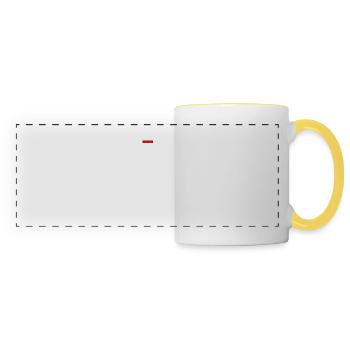 Rose des intermittents - Mug panoramique contrasté et blanc - blanc/jaune - Devant