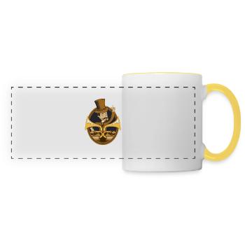 Retro dj vintage - Panoramic Mug - white/yellow - Front