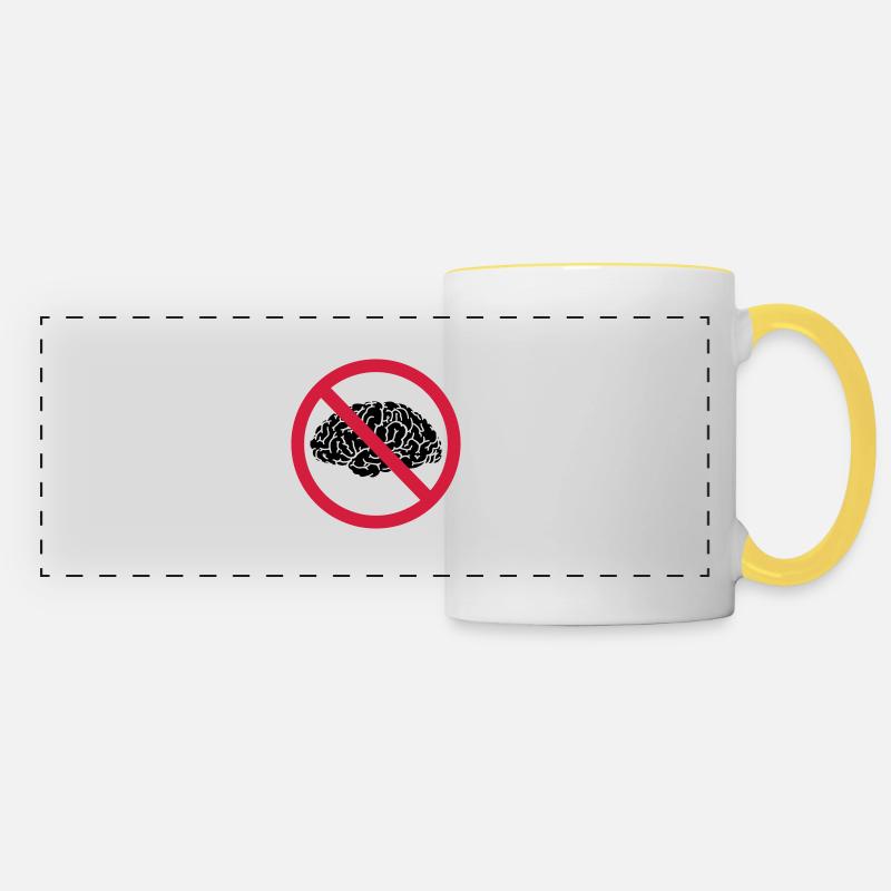 no brains allowed - Panoramatasse - Weiß/Gelb