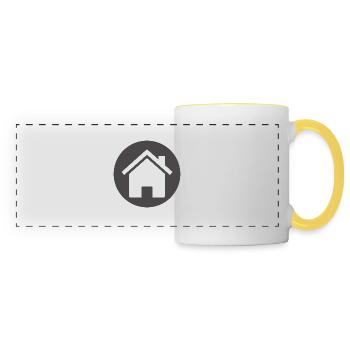 building house homes architecture house building206 - Panoramic Mug - white/yellow - Front