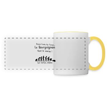 Burgundy tide alcohol dawn time - Panoramic Mug - white/yellow - Front