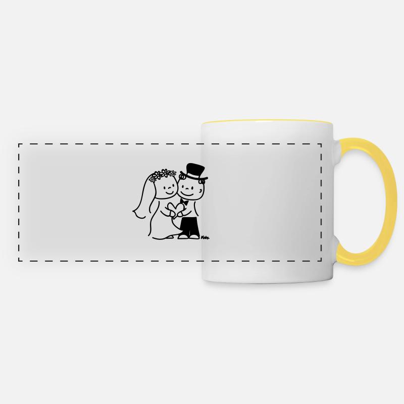 Brautpaar - Panoramatasse - Weiß/Gelb