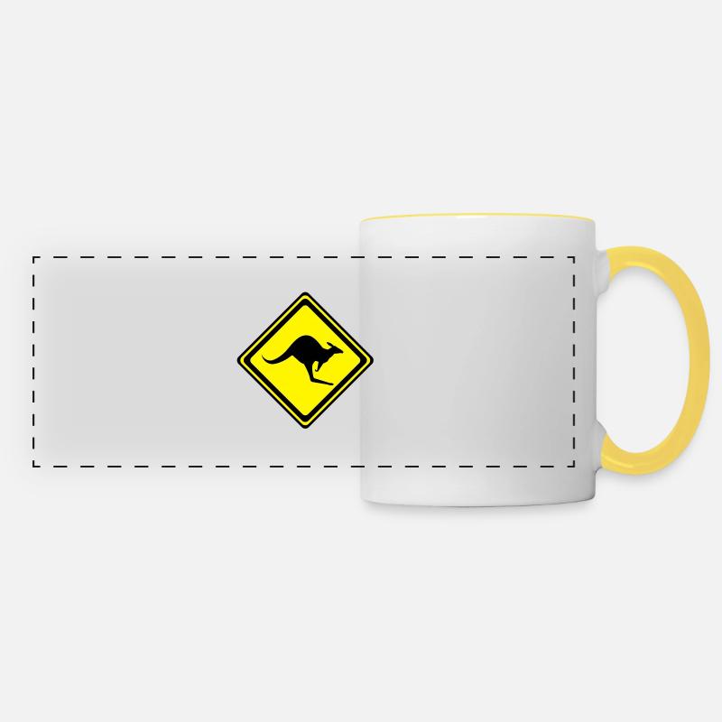 Kangaroo__V001 - Panoramic Mug - white/yellow