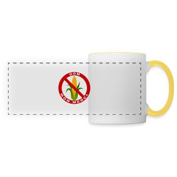 ogm non merci - Mug panoramique contrasté et blanc - blanc/jaune - Devant