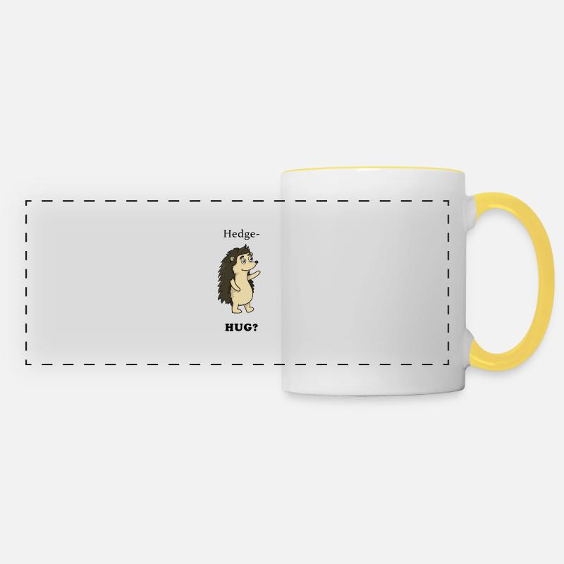 Hérisson hérisson - Mug panoramique contrasté et blanc - blanc/jaune
