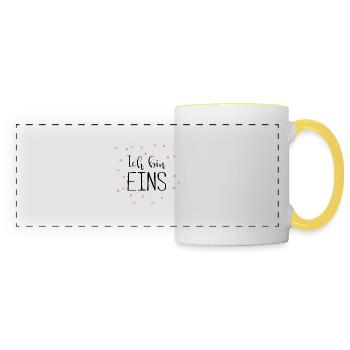 1st birthday, one, first - confetti - Panoramic Mug - white/yellow - Front