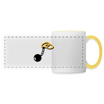 Mariage Bagues - Mug panoramique contrasté et blanc - blanc/jaune - Devant