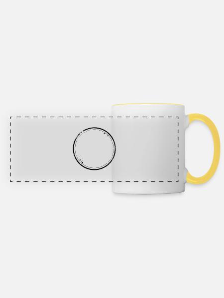 vintage circle - Panoramic Mug - white/yellow