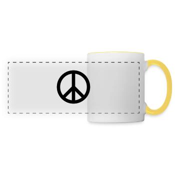Peace Frieden - Panoramatasse - Weiß/Gelb - Vorne