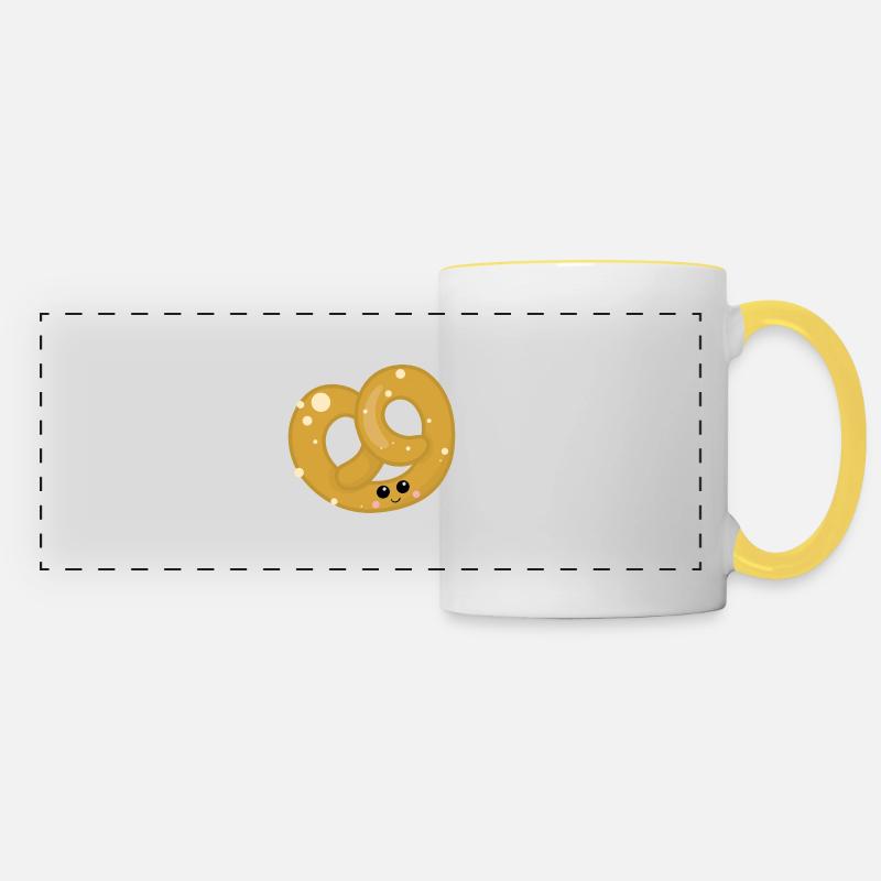 bretzel - Mug panoramique contrasté et blanc - blanc/jaune