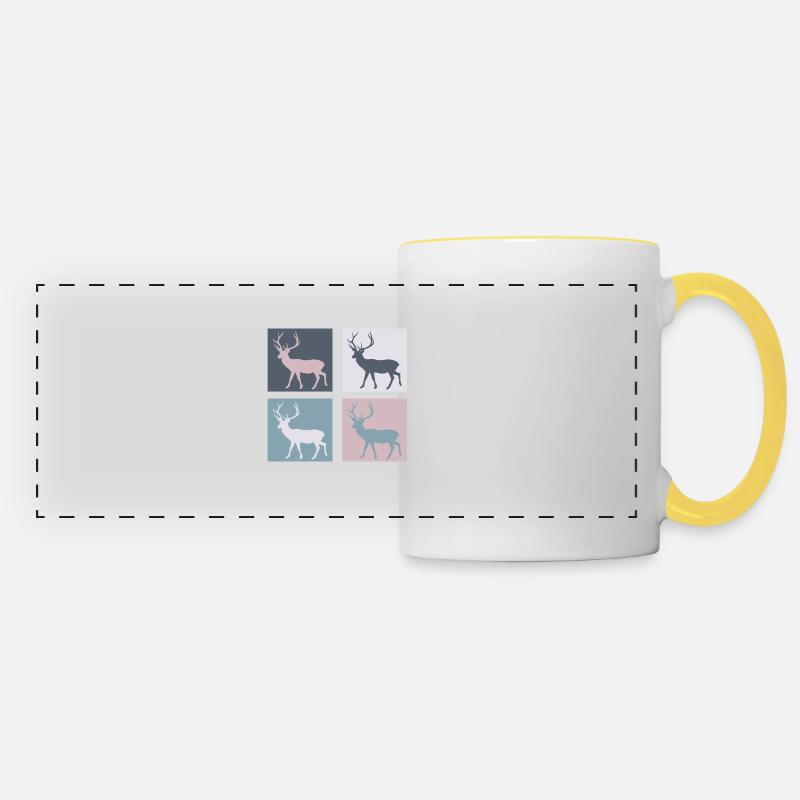 Deer - Panoramic Mug - white/yellow