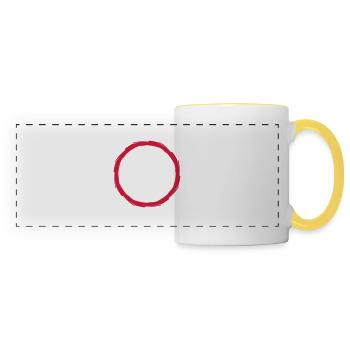 red ring circle round frame outline contour path - Panoramic Mug - white/yellow - Front