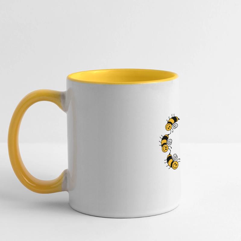 Funny bee circle pattern Panoramic Mug