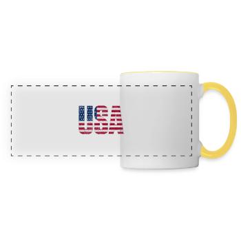 USA United States of America - Panoramatasse - Weiß/Gelb - Vorne