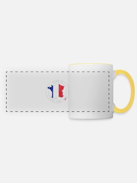 Made in France - Mug panoramique contrasté et blanc - blanc/jaune