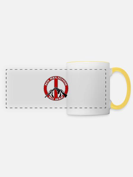 No religion no war - Panoramatasse - Weiß/Gelb