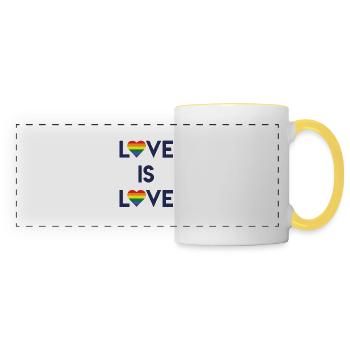 Love is love gaypride - Panoramic Mug - white/yellow - Front