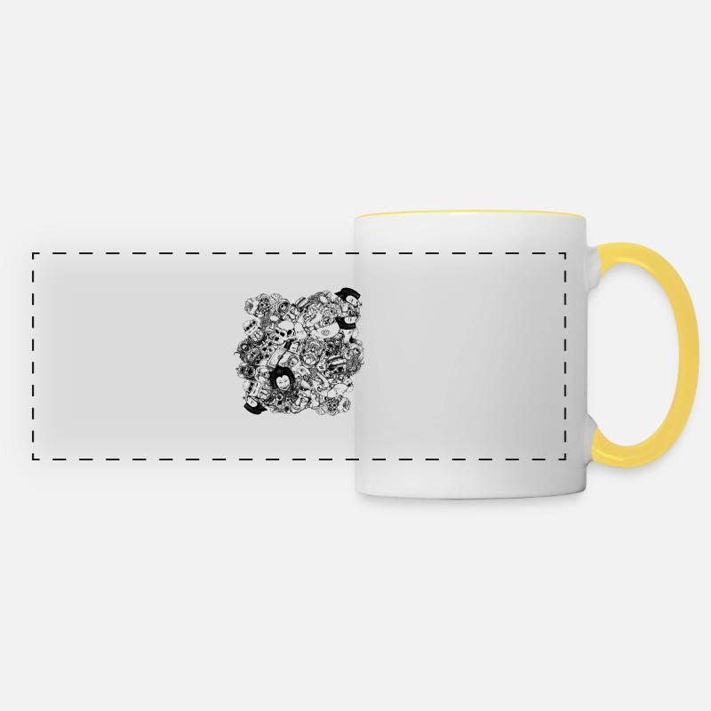 Men and Mutants bw - Panoramic Mug - white/yellow