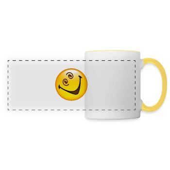 Smiley Glossy Crazy Happy - Panoramic Mug - white/yellow - Front