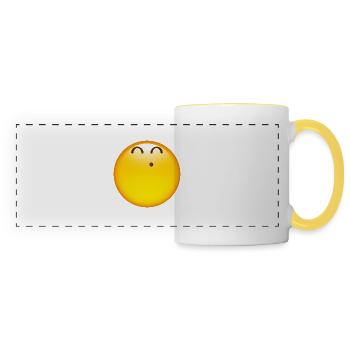 Smiley Glossy Happy Whistle - Panoramic Mug - white/yellow - Front