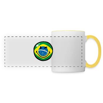 Smiley Flag Brazil - Panoramic Mug - white/yellow - Front
