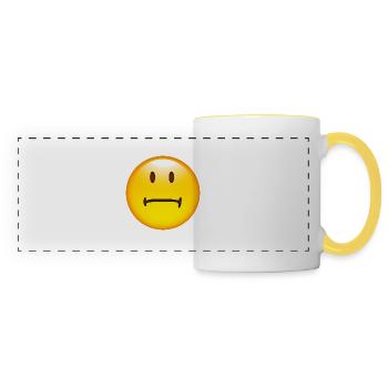 Smiley Bored - Mug panoramique contrasté et blanc - blanc/jaune - Devant
