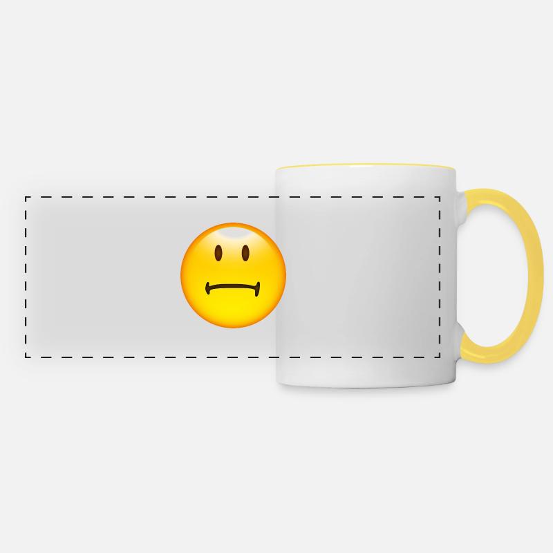 Smiley Bored - Panoramic Mug - white/yellow